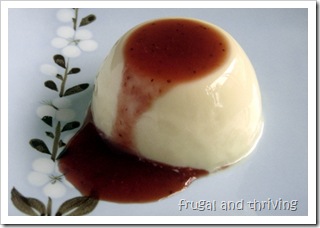 milk pudding with strawberry sauce milk pudding with strawberry sauce